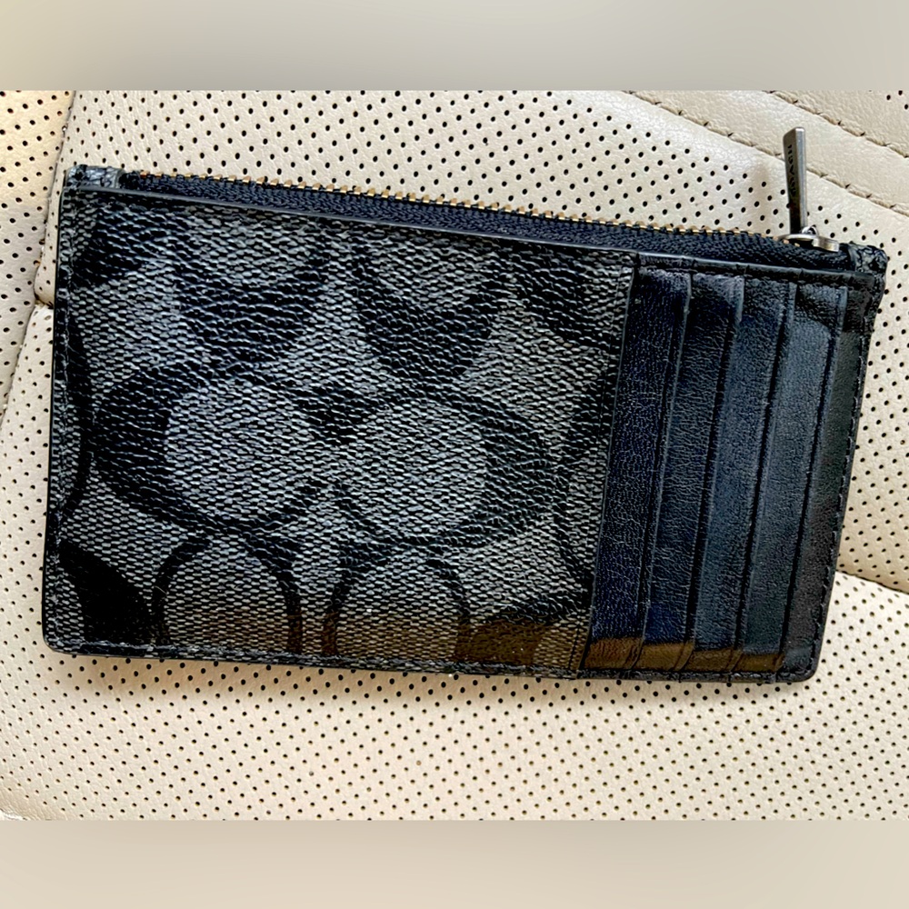 Black Coach Slim Card Holder
